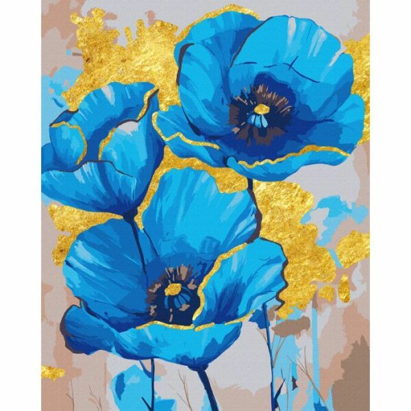 Картина за номерами квіти Santi Блакитні маки, 40*50 см, поталь купити в Україні куить Украина