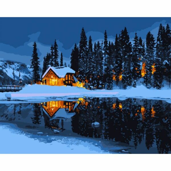 Картина за номерами Santi Будинок лісника 40*50 см LED підсвітка купити в Україні куить Украина