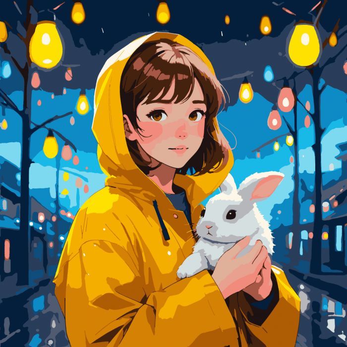 Картина по номерам Santi Дівчина з зайченям