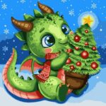 Santi Дракон та ялинка 40х40см ©pollypop92 купити уить