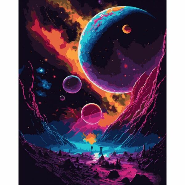Картина за номерами Santi Фантазійний космос, 40*50см, LED підсвітка купити в Україні куить Украина