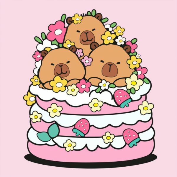 Картина за номерами Santi Капібари та тістечко 25х25см купити в Україні куить Украина