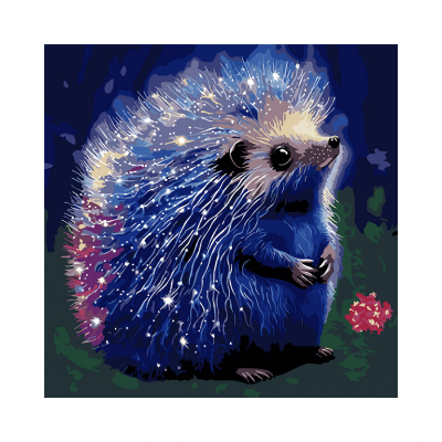 Картина за номерами тварини Santi Казковий їжачок, 40*40см, LED підсвітка купити в Україні куить Украина