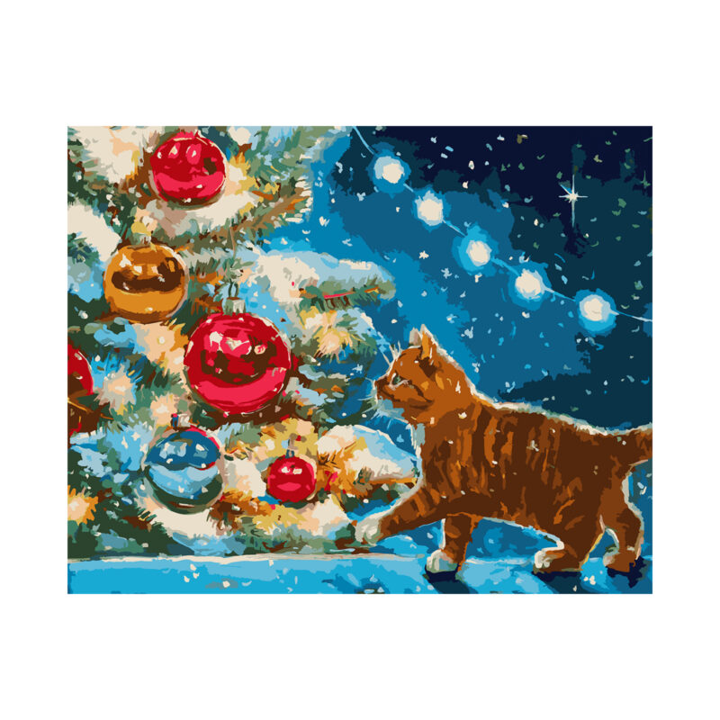 Santi Котик та ялинка 40*50 см купити уить