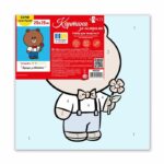 Santi Лайн Френдс Браун з квіткою 25*25см полотно кольорове купити в Україні куить Украина