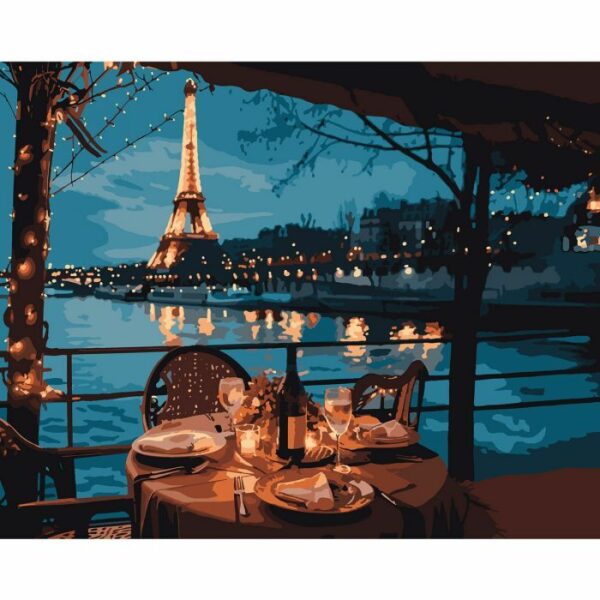 Картина за номерами Santi Романтична вечеря в Парижі, 40*50 см купити в Україні куить Украина