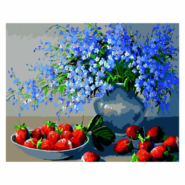 Картина по номерам квіти ZiBi Полуниця 40*50 см ART Line купити уить