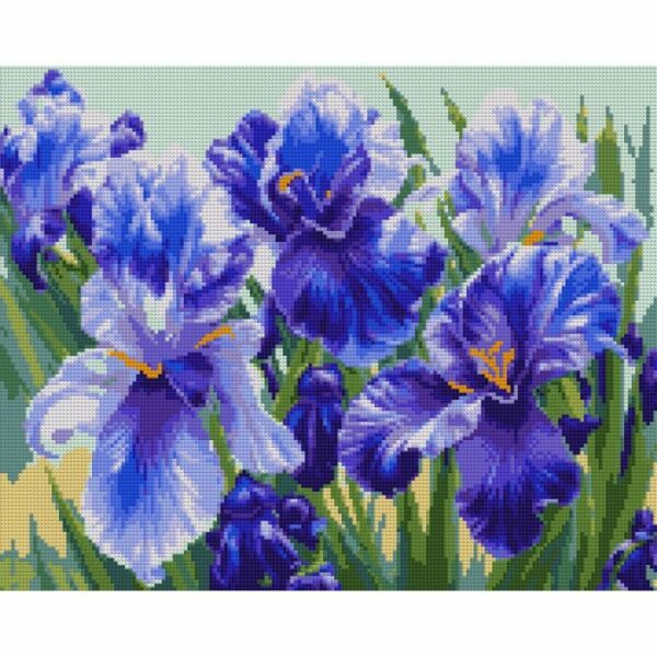 Алмазна мозаїка Santi Блакитні іриси 40*50 см купити в Україні куить Украина