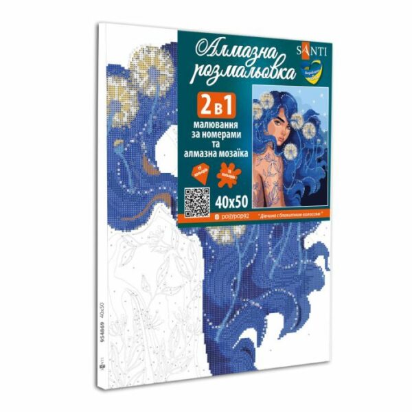 Santi Дівчина с блакитним волоссям 40*50 см. купити уить
